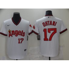 Men's Nike Los Angeles Angels #17 Shohei Ohtani White Throwback Baseball Stitched Jersey