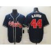 Men's Majestic Atlanta Braves #44 Hank Aaron Blue Stitched Jersey