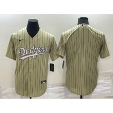 Men's Los Angeles Dodgers Blank Cream Pinstripe Stitched MLB Cool Base Nike Jersey