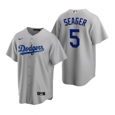 Men's Nike Los Angeles Dodgers #5 Corey Seager Gray Alternate Stitched Baseball Jersey