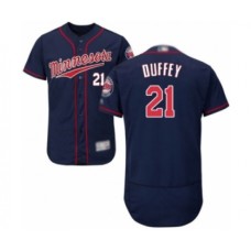 Men's Minnesota Twins #21 Tyler Duffey Authentic Navy Blue Alternate Flex Base Authentic Collection Baseball Player Stitched Jersey