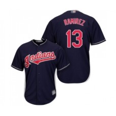 Men's Cleveland Indians #13 Hanley Ramirez Replica Navy Blue Alternate 1 Cool Base Baseball Jersey