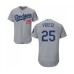 Men's Los Angeles Dodgers #25 David Freese Gray Alternate Flex Base Authentic Collection Baseball Jersey