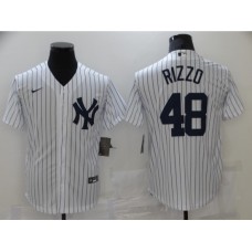 Men's New York Yankees #48 Anthony Rizzo Nike White Home Official Replica Player Stitched Jersey