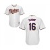 Men's Minnesota Twins #16 Jonathan Schoop Replica White Home Cool Base Baseball Jersey