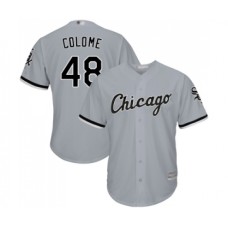 Men's Chicago White Sox #48 Alex Colome Replica Grey Road Cool Base Baseball Jersey