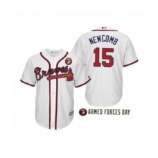 Men's 2019 Armed Forces Day Sean Newcomb #15 Atlanta Braves White Stitched Jersey