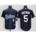 Men's Los Angeles Dodgers #5 Freddie Freeman Black Cool Base Stitched Baseball Jersey