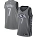 Men's Brooklyn Nets #7 Kevin Durant Jordan Brand Gray 2020-21 Swingman Stitched Jersey