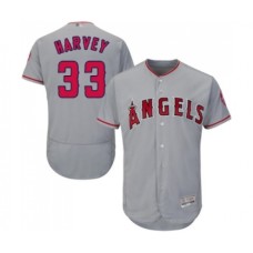 Men's Los Angeles Angels of Anaheim #33 Matt Harvey Grey Road Flex Base Authentic Collection Baseball Jersey