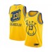 Men's Golden State Warriors #13 Wilt Chamberlain Authentic Gold Hardwood Classics Basketball Stitched Jersey - The City Classic Edition