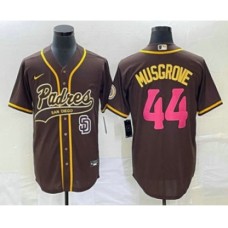 Men's San Diego Padres #44 Joe Musgrove Brown NEW 2023 City Connect Cool Base Stitched Jersey 1