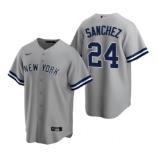 Men's Nike New York Yankees #24 Gary Sanchez Gray Road Stitched Baseball Jersey