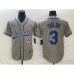 Men's Los Angeles Dodgers #3 Chris Taylor Grey Cool Base Stitched Baseball Jersey