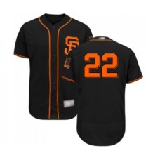 Men's San Francisco Giants #22 Yangervis Solarte Black Alternate Flex Base Authentic Collection Baseball Jersey