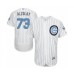 Men's Chicago Cubs #73 Adbert Alzolay Authentic White 2016 Father's Day Fashion Flex Base Baseball Player Stitched Jersey