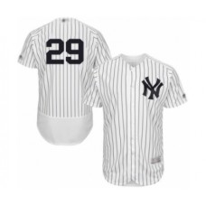 Men's New York Yankees #29 Gio Urshela White Home Flex Base Authentic Collection Baseball Player Stitched Jersey