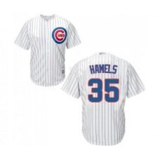 Men's Chicago Cubs #35 Cole Hamels Replica White Home Cool Base Baseball Jersey