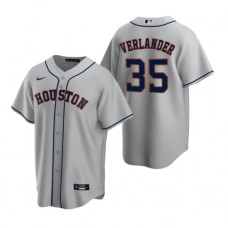 Men's Nike Houston Astros #35 Justin Verlander Gray Road Stitched Baseball Jersey