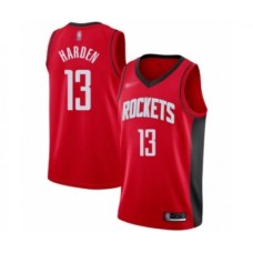 Men's Houston Rockets #13 James Harden Authentic Red Finished Basketball Stitched Jersey - Icon Edition