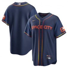 Men's Houston Astros Blank Nike Navy 2022 City Connect Replica Stitched Jersey