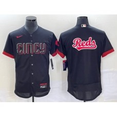 Men's Cincinnati Reds Blank Black 2023 City Connect Flex Base Stitched Jersey