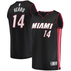 Men's Miami Heat #14 Tyler Herro Fanatics Branded Black 2020-21 Fast Break Replica Stitched Jersey