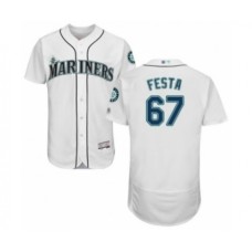 Men's Seattle Mariners #67 Matt Festa White Home Flex Base Authentic Collection Baseball Player Stitched Jersey