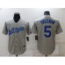 Men's Nike Los Angeles Dodgers #5 Freddie Freeman Gray Stitched Jersey