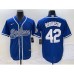 Men's Los Angeles Dodgers #42 Jackie Robinson Blue Cool Base Stitched Baseball Jersey