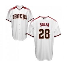 Men's Arizona Diamondbacks #28 Steven Souza Replica White Home Cool Base Baseball Jersey