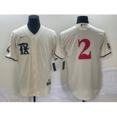 Men's Texas Rangers #2 Marcus Semien Cream 2023 City Connect Stitched Baseball Jersey