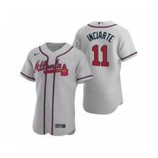 Men's Atlanta Braves #11 Ender Inciarte Nike Gray Authentic 2020 Road Stitched Jersey