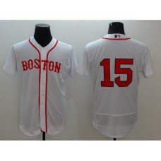 Men's Boston Red Sox #15 Dustin Pedroia White Replica Home Stitched Jersey