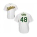 Men's Oakland Athletics #48 Joakim Soria Replica White Home Cool Base Baseball Jersey