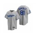 Men's Los Angeles Dodgers #81 Victor Gonzalez Gray 2020 World Series Champions Replica Stitched Jerseys