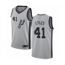 Men's San Antonio Spurs #41 Trey Lyles Authentic Silver Basketball Jersey Statement Edition