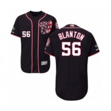 Men's Washington Nationals #56 Joe Blanton Navy Blue Alternate Flex Base Authentic Collection 2019 World Series Champions Baseball Stitched Jersey