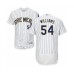 Men's Milwaukee Brewers #54 Taylor Williams White Home Flex Base Authentic Collection Baseball Player Stitched Jersey