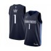 Men's Dallas Mavericks #1 Courtney Lee Authentic Navy Finished Basketball Stitched Jersey - Statement Edition