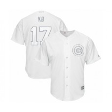 Men's Chicago Cubs #17 Kris Bryant KB Authentic White 2019 Players Weekend Baseball Jersey