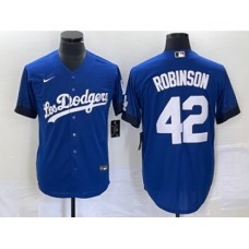 Men's Nike Los Angeles Dodgers #42 Jackie Robinson Blue 2021 City Connect Cool Base Stitched Jersey