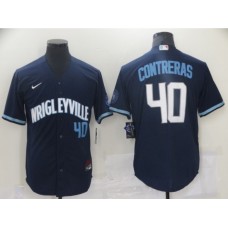 Men's Nike Chicago Cubs #40 Willson Contreras Navy City Home Stitched Jersey