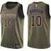 Men's Nike Los Angeles Lakers #10 Sviatoslav Mykhailiuk Swingman Green Salute to Service NBA Jersey