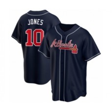 Men's Chipper Jones #10 Atlanta Braves Navy Replica Alternate Stitched Jersey