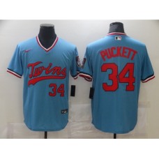 Men's Nike Minnesota Twins #34 Kirby Puckett Authentic Blue Stitched Jersey