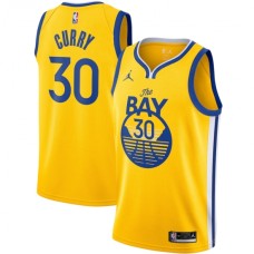 Men's Golden State Warriors #30 Stephen Curry Jordan Brand Gold 2020-21 Swingman Stitched Jersey