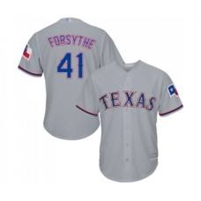 Men's Texas Rangers #41 Logan Forsythe Replica Grey Road Cool Base Baseball Jersey