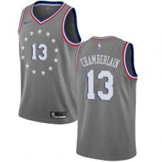 Men's Nike Philadelphia 76ers #13 Wilt Chamberlain Swingman Gray NBA Jersey - City Edition