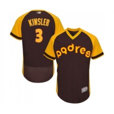 Men's San Diego Padres #3 Ian Kinsler Brown Alternate Cooperstown Authentic Collection Flex Base Baseball Jersey